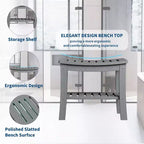 Shower Bench, 20.6 Inch HDPE Waterproof Shower Stool, 400Lbs Bathroom Chair with Storage Shelf, Non-Slip Surface Bathroom Chair for Elderly Seniors