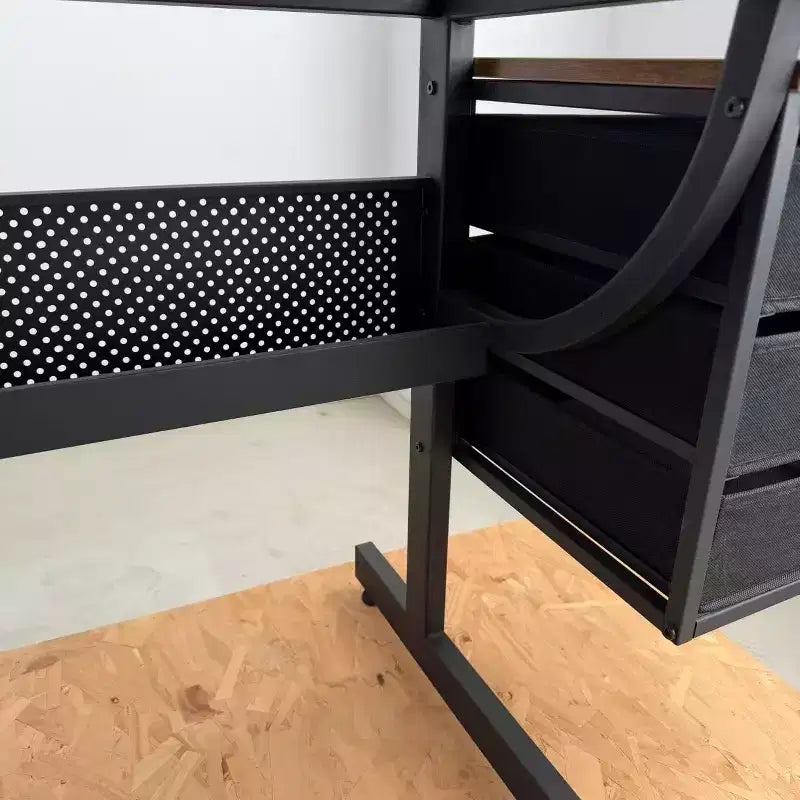 Tavolo da disegno JVNOXK regolabile in altezza, adatto per lavori artigianali, lettura e scrittura, completo di sgabello e 3 cassetti. Colore nero.