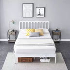 14 Inch Queen Bed Frame - 30 Minutes Assembly Metal Platform Bed Frame with Headboard, No Box Spring Needed - Modern Design, Non-Slip