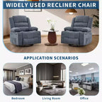 360 Swivel Rocker Recliner Chair for Adults, Rocking Manual Glider Sofa with 3 Positions, 2 Cup Holders, 4 Pockets for Nursery, Living Room, Bedroom