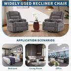 360 Swivel Rocker Recliner Chair for Adults, Rocking Manual Glider Sofa with 3 Positions, 2 Cup Holders, 4 Pockets for Nursery, Living Room, Bedroom
