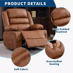 360 Swivel Rocker Recliner Chair for Adults, Rocking Manual Glider Sofa with 3 Positions, 2 Cup Holders, 4 Pockets for Nursery, Living Room, Bedroom