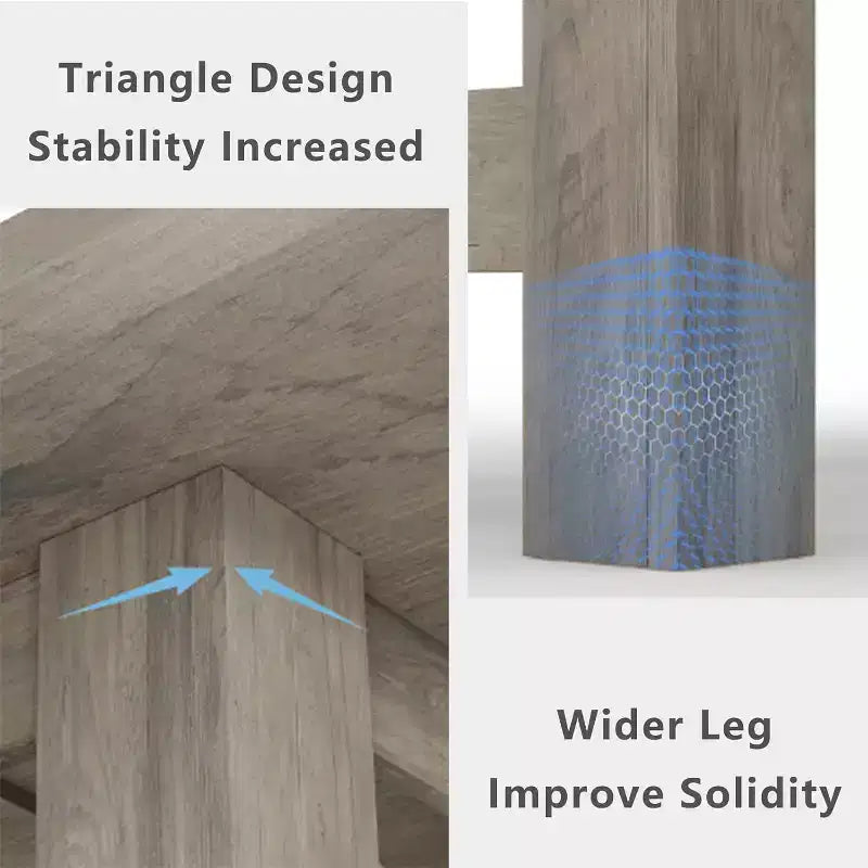 71 Grande Tavolo da Pranzo per 6-8, Tavolo da Cucina in Legno Stile Fattoria con Robuste Gambe Triangolari, Piano Spesso Rettangolare, Base Resistente per Sala da Pranzo