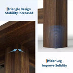 71 Grande Tavolo da Pranzo per 6-8, Tavolo da Cucina in Legno Stile Fattoria con Robuste Gambe Triangolari, Piano Spesso Rettangolare, Base Resistente per Sala da Pranzo