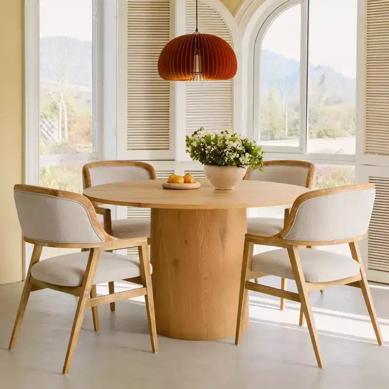 Christopher Knight Home Vera, sedie da pranzo imbottite in legno di gomma stile moderno di metà secolo (set da 4)