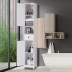 Armadietto da Bagno Alto 66,9", Organizer Stretto Indipendente con Ripiani Regolabili, Design Resistente all'Acqua, per Spazi Piccoli Cucina Ingresso,