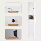 Armadietto da Bagno Alto 66,9", Organizer Stretto Indipendente con Ripiani Regolabili, Design Resistente all'Acqua, per Spazi Piccoli Cucina Ingresso,