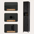 Armadietto da Bagno Alto 66,9", Organizer Stretto Indipendente con Ripiani Regolabili, Design Resistente all'Acqua, per Spazi Piccoli Cucina Ingresso,