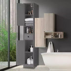 Armadietto da Bagno Alto 66,9", Organizer Stretto Indipendente con Ripiani Regolabili, Design Resistente all'Acqua, per Spazi Piccoli Cucina Ingresso,