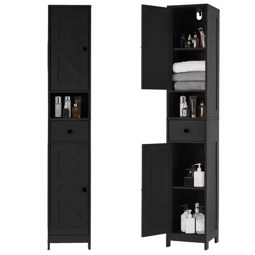 66.9 Tall Bathroom Storage Cabinet, Freestanding Narrow Organizer with Adjustable Shelves, Water Resistant Design, for Small Spaces Kitchen Hallway,
