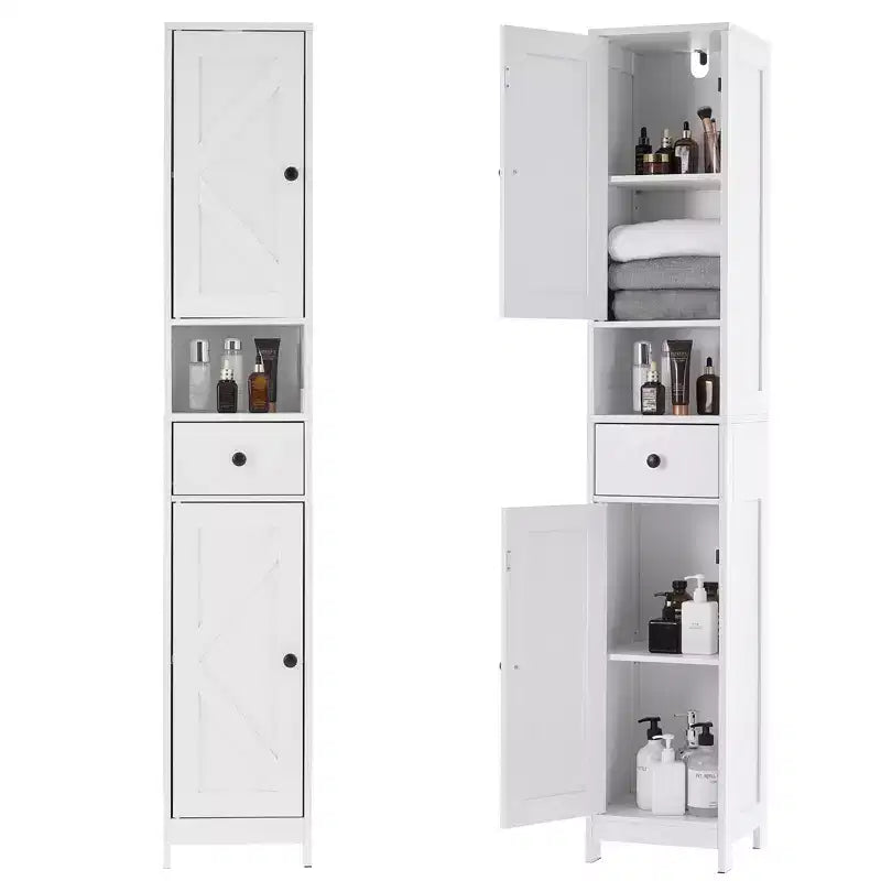 66.9 Tall Bathroom Storage Cabinet, Freestanding Narrow Organizer with Adjustable Shelves, Water Resistant Design, for Small Spaces Kitchen Hallway,
