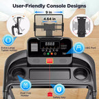 Tapis roulant pieghevole da 2,75HP con capacità di 136 kg, 3 livelli di inclinazione, velocità massima di 12 km/h, tapis roulant portatile per casa, 64+6+1 programmi, APP intelligente, altoparlanti stereo HiFi Bluetooth