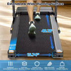 Tapis roulant pieghevole da 2,75HP con capacità di 136 kg, 3 livelli di inclinazione, velocità massima di 12 km/h, tapis roulant portatile per casa, 64+6+1 programmi, APP intelligente, altoparlanti stereo HiFi Bluetooth