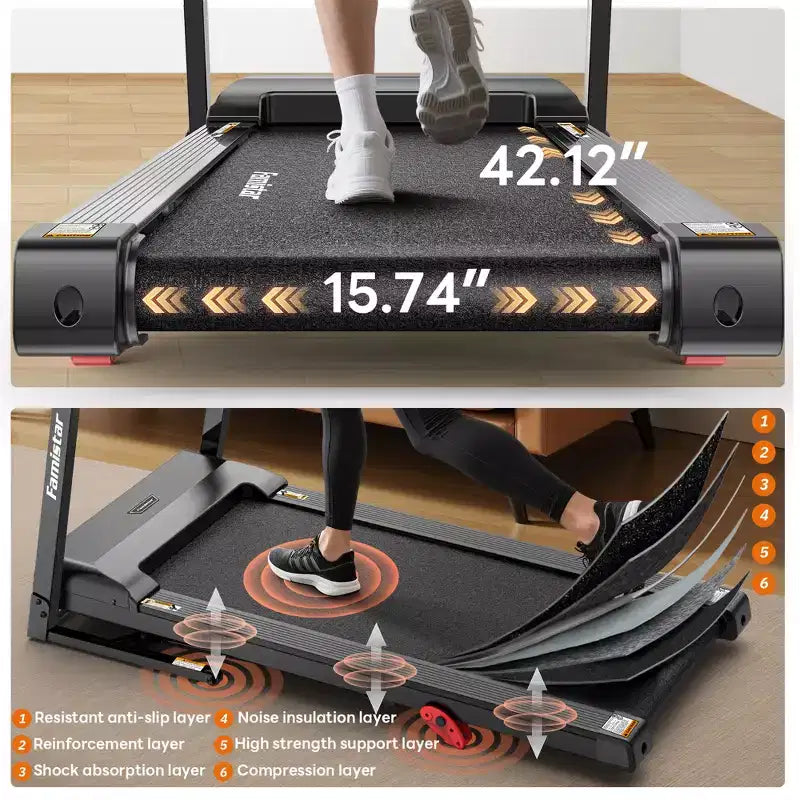 Tapis Roulant Capacità 158 kg per Casa, Tapis Roulant Pieghevole da 3,1 HP, Tapis Roulant con Inclinazione 8%, 12 km/h, 71 Programmi Preimpostati, Assorbimento degli Urti