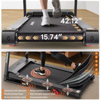 Tapis Roulant Capacità 158 kg per Casa, Tapis Roulant Pieghevole da 3,1 HP, Tapis Roulant con Inclinazione 8%, 12 km/h, 71 Programmi Preimpostati, Assorbimento degli Urti