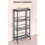 Utility Cart, Foldable Storage Cart, Easy to Set Up, Large Space for Storage for Office, Kitchen, Home Use