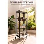 Utility Cart, Foldable Storage Cart, Easy to Set Up, Large Space for Storage for Office, Kitchen, Home Use