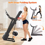 330lbs Folding Treadmill w/ 3.5HP Motor,64+7 Programs,Incline Treadmill for Home,7.5MPH,APP Control&Dual Speakers,Portable Walking Jogging Treadmill