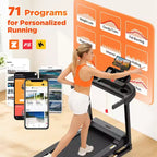 330lbs Folding Treadmill w/ 3.5HP Motor,64+7 Programs,Incline Treadmill for Home,7.5MPH,APP Control&Dual Speakers,Portable Walking Jogging Treadmill