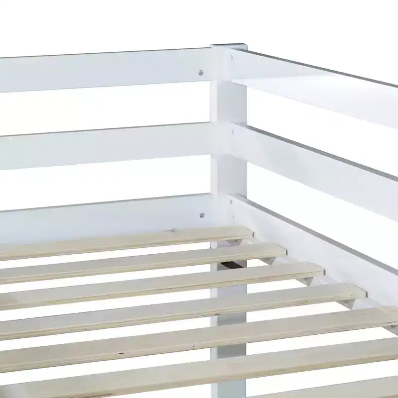 Luxystar Letto a castello a pavimento singolo con scaletta e doghe rinforzate per la camera dei bambini