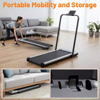Tapis roulant senza braccia Okak con capacità di 90 kg, tapis roulant portatile 3-in-1, tapis roulant compatto per corridori di tutte le età