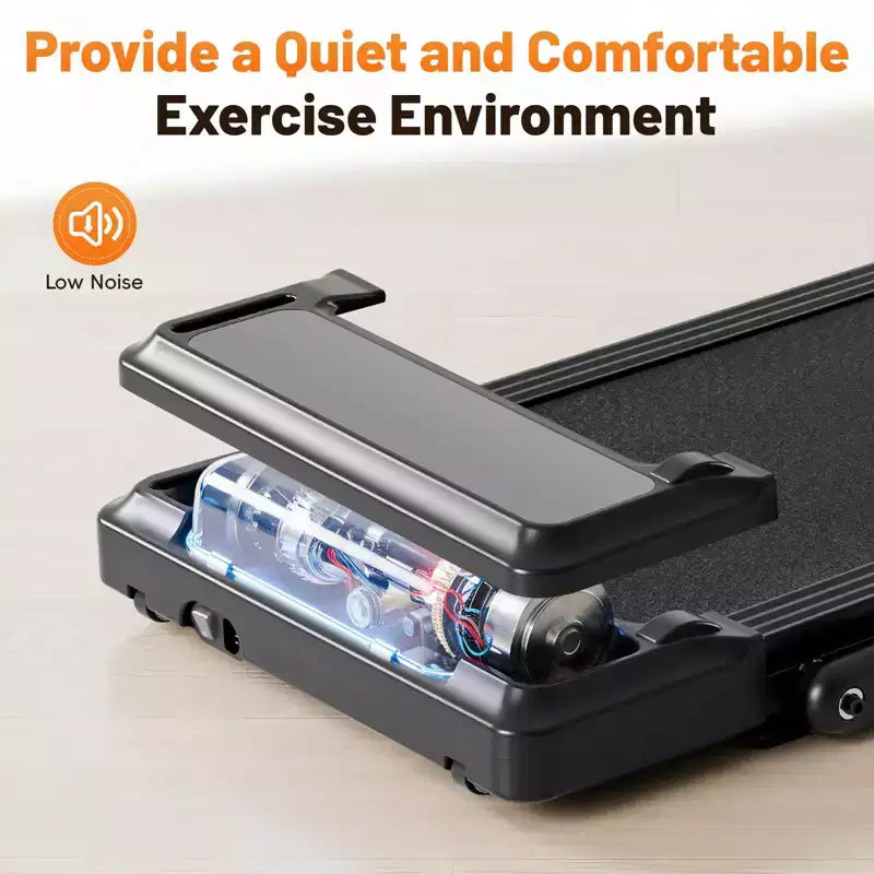Tapis roulant senza braccia Okak con capacità di 90 kg, tapis roulant portatile 3-in-1, tapis roulant compatto per corridori di tutte le età
