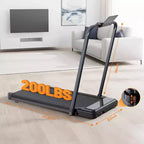 Tapis roulant senza braccia Okak con capacità di 90 kg, tapis roulant portatile 3-in-1, tapis roulant compatto per corridori di tutte le età