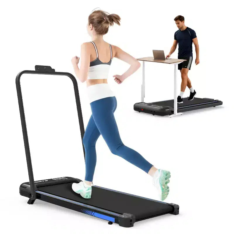 Tapis Roulant da Scrivania Okak 3-IN-1 con Telecomando e Display LED, Tapis Roulant Pieghevole con Inclinazione, Pedana da Camminata con Maniglia