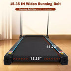 Tapis roulant Okak 3.5HP pieghevole automatico con inclinazione e sistema idraulico, tapis roulant per casa con sensori di frequenza cardiaca e altoparlante Bluetooth, nero
