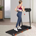Tapis roulant pieghevole Okak 2.5HP silenzioso con sensore di frequenza cardiaca, tapis roulant da camminata con 6 ammortizzatori, tapis roulant compatto con altoparlante Bluetooth, nero