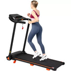 Tapis roulant pieghevole Okak 2.5HP silenzioso con sensore di frequenza cardiaca, tapis roulant da camminata con 6 ammortizzatori, tapis roulant compatto con altoparlante Bluetooth, nero