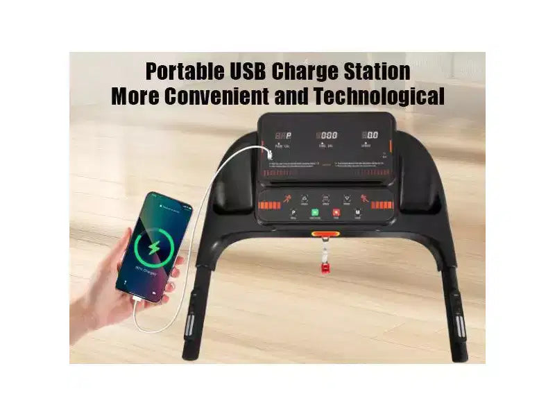 Tapis roulant pieghevole Okak 2.5HP silenzioso con sensore di frequenza cardiaca, tapis roulant da camminata con 6 ammortizzatori, tapis roulant compatto con altoparlante Bluetooth, nero