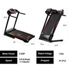 Tapis roulant pieghevole Okak 3.5HP con 12 programmi preimpostati, tapis roulant pieghevole con inclinazione e APP, tapis roulant portatile per appartamento, nero