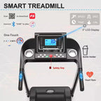 Tapis Roulant Pieghevole Okak con Inclinazione e Schermo LCD da 5 Pollici, Tapis Roulant Portatile con Musica Bluetooth, Walking Pad per Uomo e Donna, Nero