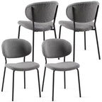 MAYEERTY Sedie da pranzo grigie in tessuto Bouclé, set da 4, con gambe in metallo per sala da pranzo