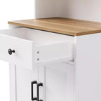 Mobile dispensa alto da cucina con piano di lavoro e cassetti, libreria a 5 livelli con ripiani regolabili e gambe a forma di zucca per ufficio domestico