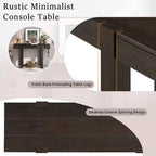 GDFStudio Sam 47.25 Rustic Minimalist Console Table with Hidden Drawer and Side Power Outlet
