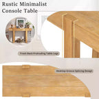 GDFStudio Sam 47.25 Rustic Minimalist Console Table with Hidden Drawer and Side Power Outlet