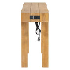 GDFStudio Sam 47.25 Rustic Minimalist Console Table with Hidden Drawer and Side Power Outlet