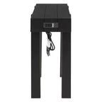 GDFStudio Sam 47.25 Rustic Minimalist Console Table with Hidden Drawer and Side Power Outlet