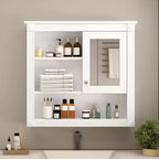 Mobile da Parete per Bagno CASAINC 32'' con Specchio, Ripiani Regolabili e 4 Ripiani per L'organizzazione