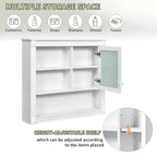 Mobile da Parete per Bagno CASAINC 32'' con Specchio, Ripiani Regolabili e 4 Ripiani per L'organizzazione