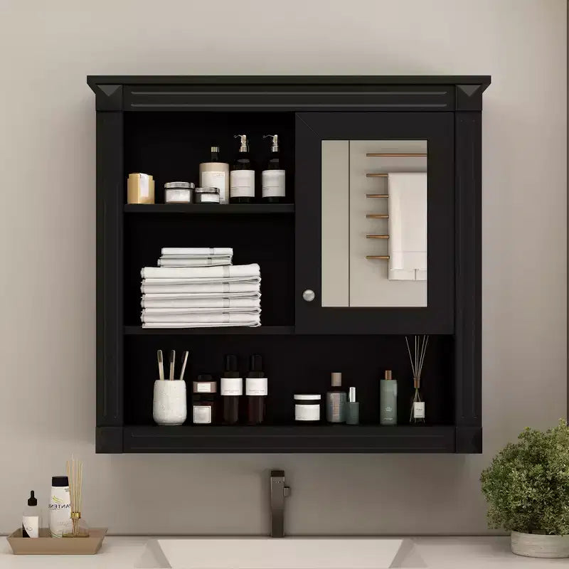 Mobile da Parete per Bagno CASAINC 32'' con Specchio, Ripiani Regolabili e 4 Ripiani per L'organizzazione