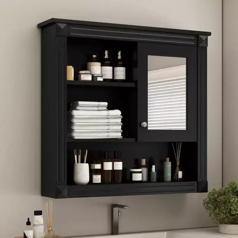 Mobile da Parete per Bagno CASAINC 32'' con Specchio, Ripiani Regolabili e 4 Ripiani per L'organizzazione
