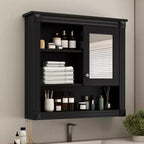 Mobile da Parete per Bagno CASAINC 32'' con Specchio, Ripiani Regolabili e 4 Ripiani per L'organizzazione