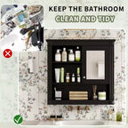 Mobile da Parete per Bagno CASAINC 32'' con Specchio, Ripiani Regolabili e 4 Ripiani per L'organizzazione
