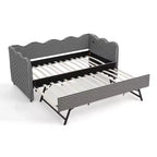 Zeus & Ruta Twin Daybed with Trundle & Wavy Headboard