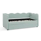 Zeus & Ruta Twin Daybed with Trundle & Wavy Headboard