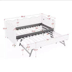 Zeus & Ruta Twin Daybed with Trundle & Wavy Headboard