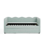 Zeus & Ruta Twin Daybed with Trundle & Wavy Headboard